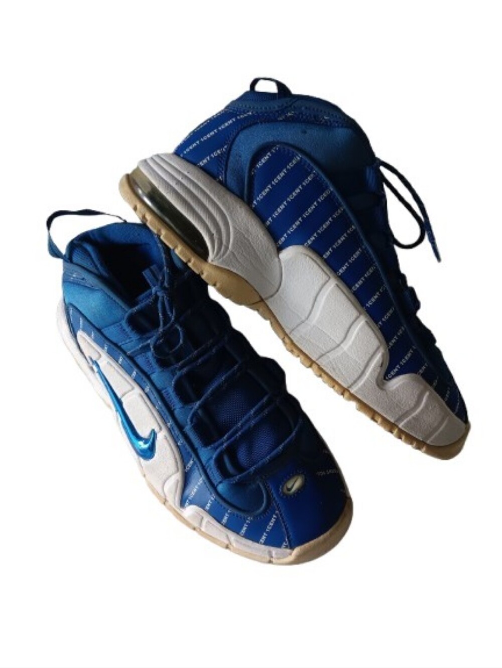 Nike Blue and White Retro Basketball Sneakers